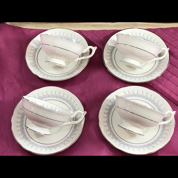 Coalport “Avon” Bone China Widemouth Teacups & Saucers - England - Picture 8 of 11